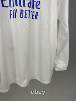 FC Real Madrid 2021-2022 Home Jersey Long Sleeve Soccer Jersey Shirt Adidas