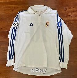 Figo, 2001-02 Real Madrid Home CL LS Centenary Match Issue Un Worn Shirt Size L
