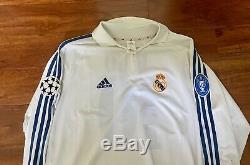 Figo, 2001-02 Real Madrid Home CL LS Centenary Match Issue Un Worn Shirt Size L