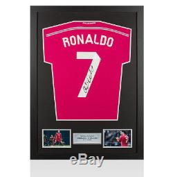 Framed Cristiano Ronaldo Signed Real Madrid Shirt Pink Number 7 Autograph