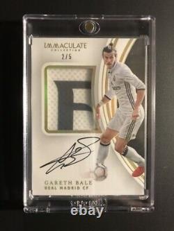 Gareth Bale 2017 Panini Immaculate Patch Jersey AUTO ON CARD #2/5 Real Mardrid
