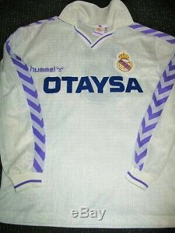 Gordillo Real Madrid Hummel 1989 1990 1991 MATCH ISSUE Jersey Camiseta Shirt M