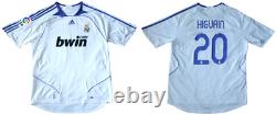 HIGUAIN #20 REAL MADRID SPAIN Official Home Player Jersey Soccer XL 2007-2008