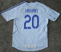 HIGUAIN #20 REAL MADRID SPAIN Official Home Player Jersey Soccer XL 2007-2008