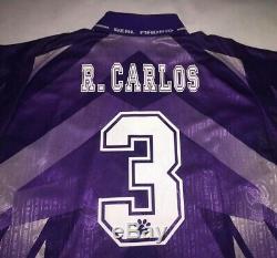 HUGO SANCHEZ & ROBERTO CARLOS signed autographed Real Madrid 90s Jersey PROOF