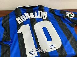 INTER MILAN home 1997-1998 shirt RONALDO #9 Brazil-Real Madrid-AC-Jersey (L)