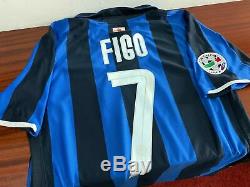 INTER MILAN home 2007/08 centenary shirt FIGO #7 Real Madrid-Portugal-Jersey