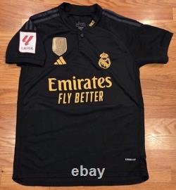 Jude Bellingham Adidas Real Madrid 2023-24 Jersey S Black Used La Liga Soccer