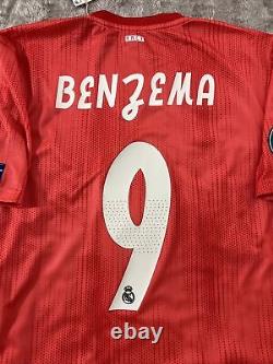 Karim Benzema #9 Adidas Parley Real Madrid Mens LARGE Champions League Jersey