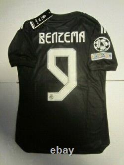 Karim Benzema Real Madrid UCL Match Slim Fit Black 4th Soccer Jersey 2021-2022