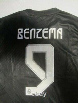 Karim Benzema Real Madrid UCL Match Slim Fit Black 4th Soccer Jersey 2021-2022