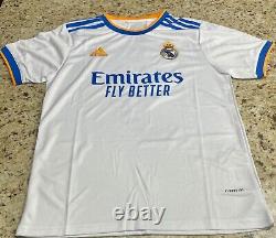 Karim Benzema Real Madrid White Adidas Style Jersey Beckett BAS COA Size Medium