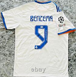 Karim Benzema Signed 21/22 Real Madrid UCL Final Jersey Adidas Beckett Witness