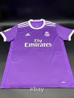 Karim Benzema Signed Adidas Purple Real Madrid Soccer Jersey Beckett COA