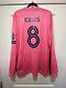 Kroos #8 Mens LARGE Real Madrid Away Pink Long Sleeve Jersey