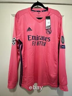 Kroos #8 Mens LARGE Real Madrid Away Pink Long Sleeve Jersey