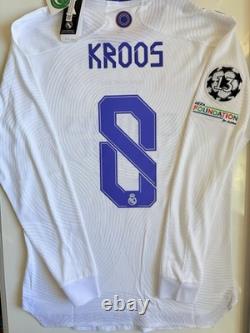 Kroos #8 Real Madrid 2022 LS Home Jersey UEFA Final Kit Mens Size L NWT