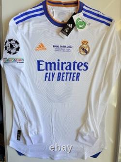 Kroos #8 Real Madrid 2022 LS Home Jersey UEFA Final Kit Mens Size L NWT