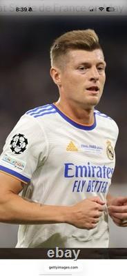 Kroos #8 Real Madrid 2022 LS Home Jersey UEFA Final Kit Mens Size L NWT