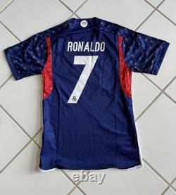 Luxe Collab Real Madrid Ronaldo #7 Short Sleeve Blue Fan Jersey