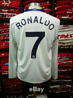 MANCHESTER UNITED away 2008-09 shirt RONALDO #7-Portugal-Real Madrid-Jersey(M)