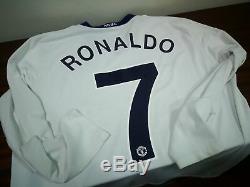 MANCHESTER UNITED away 2008-09 shirt RONALDO #7-Portugal-Real Madrid-Jersey(M)