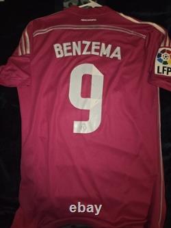 MATCH ISSUED 2014/15 Real Madrid Benzema #9 Adizero Player Version Jersey Sz 10