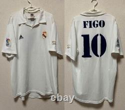MINT FIGO #10 REAL MADRID 2001/2002 L Jersey Centenary WHITE CamisetaLFP