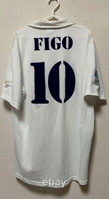 MINT FIGO #10 REAL MADRID 2001/2002 L Jersey Centenary WHITE CamisetaLFP