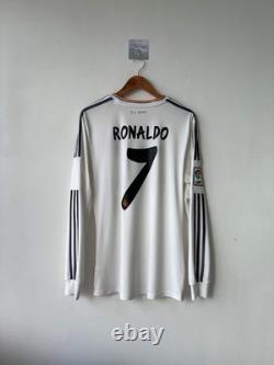 (M) Real Madrid 2013-14 Home Long Sleeve Shirt Ronaldo #7 Original Jersey Kit