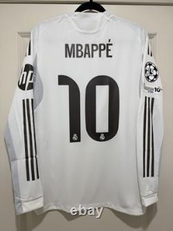 Mbappe #10 Men's LARGE Adidas Real Madrid Authentic Home Jersey