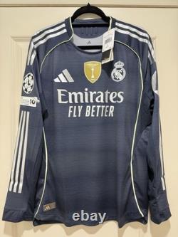 Mbappe #10 Mens LARGE Adidas Real Madrid Authentic Away Jersey UCL