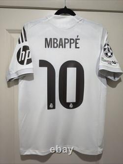 Mbappe #10 Mens MEDIUM Adidas Real Madrid Home Authentic Jersey