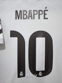 Mbappe #10 Mens MEDIUM Adidas Real Madrid Home Authentic Jersey