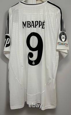 Mbappe #9 Mens Adidas Real Madrid Authentic Home Jersey La Liga 2XL