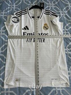 Mbappe #9 Mens LARGE Adidas Authentic Real Madrid Champions Home Jersey