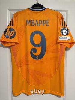 Mbappe #9 Mens LARGE Adidas Real Madrid Away Jersey Fan
