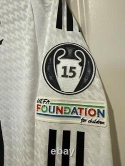 Mbappe #9 Mens MEDIUM Adidas Authentic Real Madrid Champions Home Jersey Long S