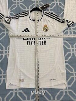 Mbappe #9 Mens MEDIUM Adidas Authentic Real Madrid Champions Home Jersey Long S