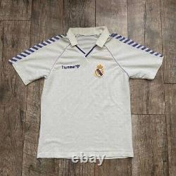 Men's 1986 Real Madrid Hummel Rare Home Soccer Jersey Size XL