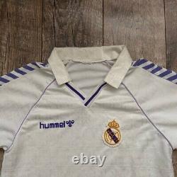 Men's 1986 Real Madrid Hummel Rare Home Soccer Jersey Size XL