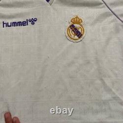 Men's 1986 Real Madrid Hummel Rare Home Soccer Jersey Size XL