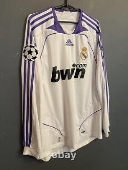 Men's Adidas Fc Real Madrid 2007/2008 Uefa Soccer Football Shirt Jersey Size M