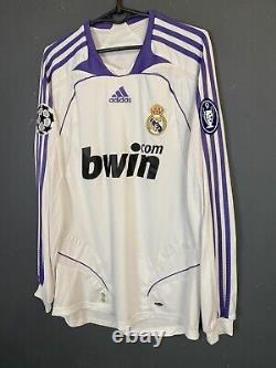 Men's Adidas Fc Real Madrid 2007/2008 Uefa Soccer Football Shirt Jersey Size M