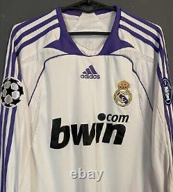 Men's Adidas Fc Real Madrid 2007/2008 Uefa Soccer Football Shirt Jersey Size M