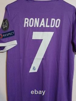 Men's Adidas Ronaldo Real Madrid 2016-2017 UEFA Short Sleeve Jersey Size S