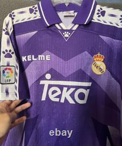 Men's Authentic Vintage Kelme Real Madrid CF 1996/97 Purple Away Jersey Size L