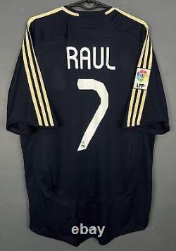 Men's Raul #7 Fc Real Madrid 2007/2008 Away Soccer Football Shirt Jersey Size L
