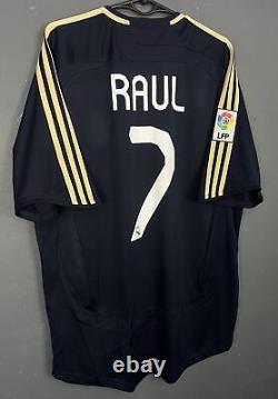 Men's Raul #7 Fc Real Madrid 2007/2008 Away Soccer Football Shirt Jersey Size L