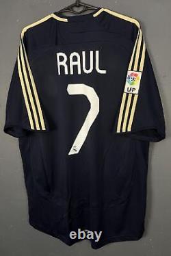 Men's Raul #7 Fc Real Madrid 2007/2008 Away Soccer Football Shirt Jersey Size L